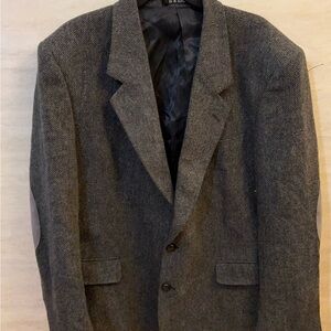Zagato Vintage Sport Coat/ Blazer Tweed Elbow Patch Gray
